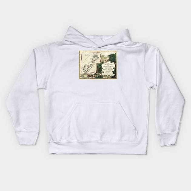 Vintage Map of Bermuda (1778) Kids Hoodie by Bravuramedia